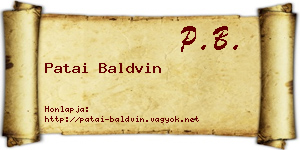 Patai Baldvin névjegykártya